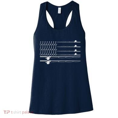 Fishing Pole Hooks USA American Flag Women's Tank Top