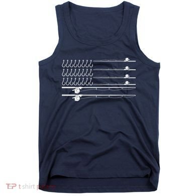 Fishing Pole Hooks USA American Flag Tank Top