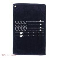 Fishing Pole Hooks USA American Flag Golf Towel thumb 0