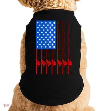 Fishing Poles USA American Flag Doggie Tank