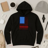 Fishing Poles USA American Flag Hoodie thumb 3