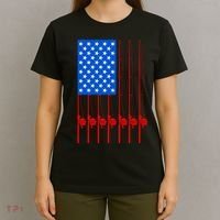 Fishing Poles USA American Flag T-Shirt thumb 4