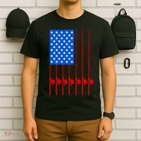 Fishing Poles USA American Flag T-Shirt thumb 6
