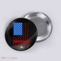 Fishing Poles USA American Flag Button thumb 0