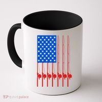 Fishing Poles USA American Flag Coffee Mug thumb 0