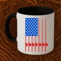 Fishing Poles USA American Flag Coffee Mug thumb 2