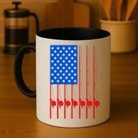 Fishing Poles USA American Flag Coffee Mug thumb 4