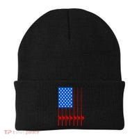 Fishing Poles USA American Flag Beanie thumb 0