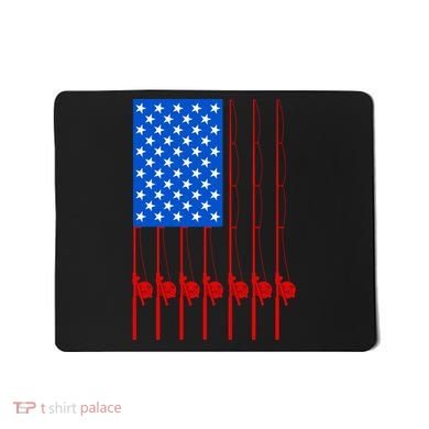 Fishing Poles USA American Flag Mousepad