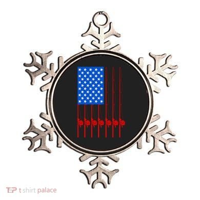 Fishing Poles USA American Flag Ornament
