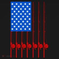 Fishing Poles USA American Flag Ornament thumb 1