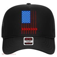 Fishing Poles USA American Flag Hat thumb 0