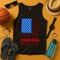 Fishing Poles USA American Flag Tank Top thumb 4