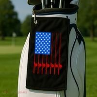 Fishing Poles USA American Flag Golf Towel thumb 2