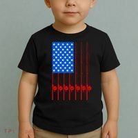 Fishing Poles USA American Flag Toddler T-Shirt thumb 2