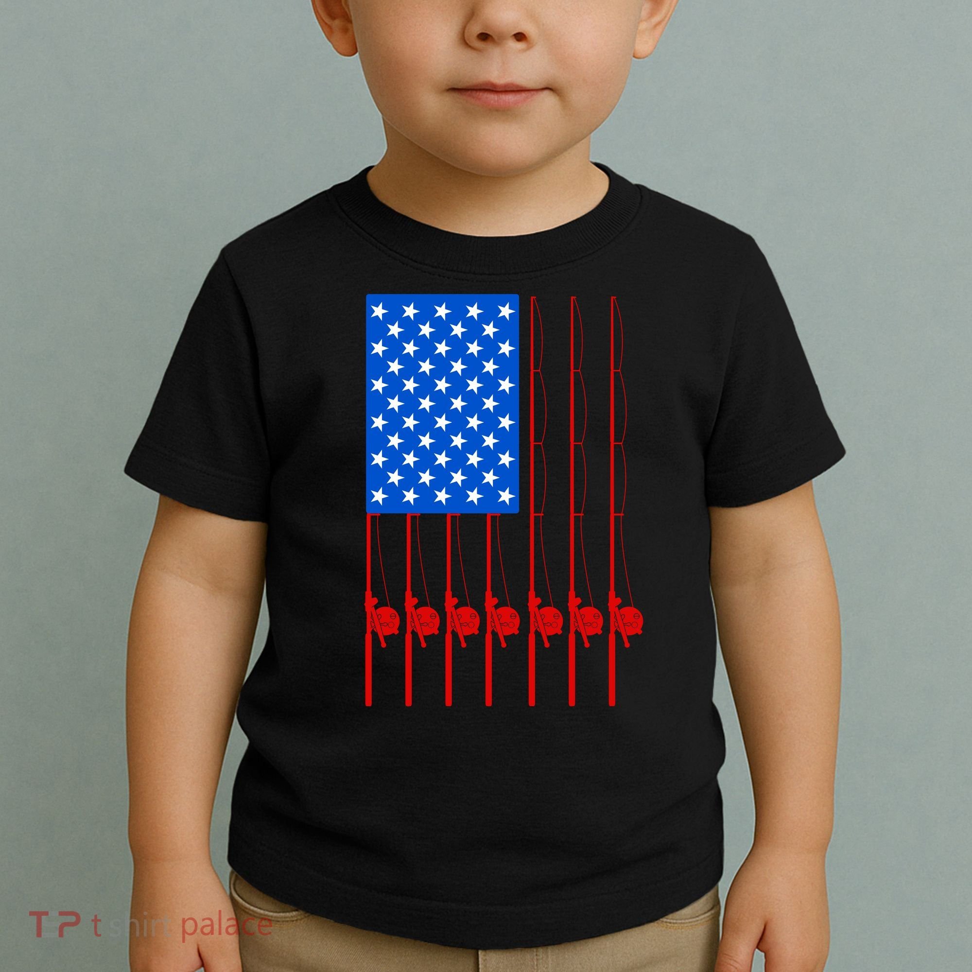 Fishing Poles USA American Flag Toddler T-Shirt