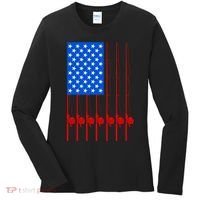 Fishing Poles USA American Flag Women's Long Sleeve Shirt thumb 0