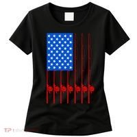 Fishing Poles USA American Flag Women's T-Shirt thumb 0