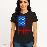 Fishing Poles USA American Flag Women's T-Shirt thumb 4