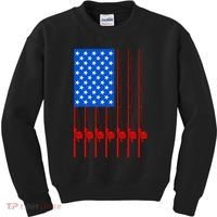 Fishing Poles USA American Flag Kids Sweatshirt thumb 0