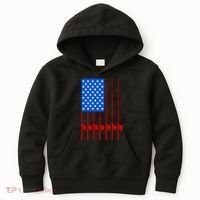 Fishing Poles USA American Flag Kids Hoodie thumb 0