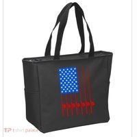 Fishing Poles USA American Flag Tote Bag thumb 2