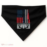 Fishing Rod Hunting Rifle American Flag USA-Made Doggie Bandana thumb 0