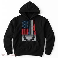 Fishing Rod Hunting Rifle American Flag Hoodie thumb 0