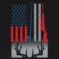 Fishing Rod Hunting Rifle American Flag T-Shirt thumb 7