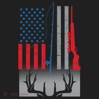 Fishing Rod Hunting Rifle American Flag Beanie thumb 2