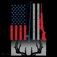 Fishing Rod Hunting Rifle American Flag Women's Hoodie thumb 2