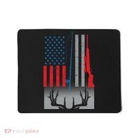 Fishing Rod Hunting Rifle American Flag Mousepad thumb 0