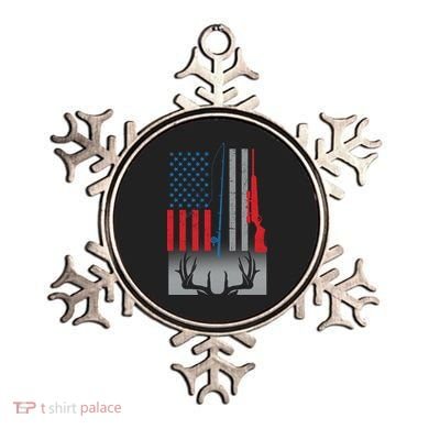 Fishing Rod Hunting Rifle American Flag Ornament