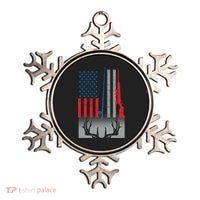 Fishing Rod Hunting Rifle American Flag Ornament thumb 0