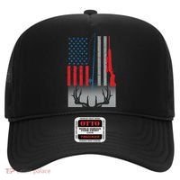 Fishing Rod Hunting Rifle American Flag Hat thumb 0