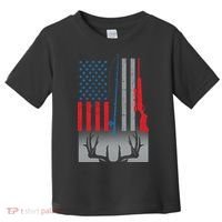 Fishing Rod Hunting Rifle American Flag Toddler T-Shirt thumb 0