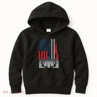Fishing Rod Hunting Rifle American Flag Kids Hoodie thumb 0