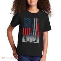 Fishing Rod Hunting Rifle American Flag Kids T-Shirt thumb 2