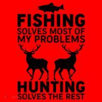 Fishing Solves Most Of My Problems Hunting Solves The Rest Santa Hat thumb 1