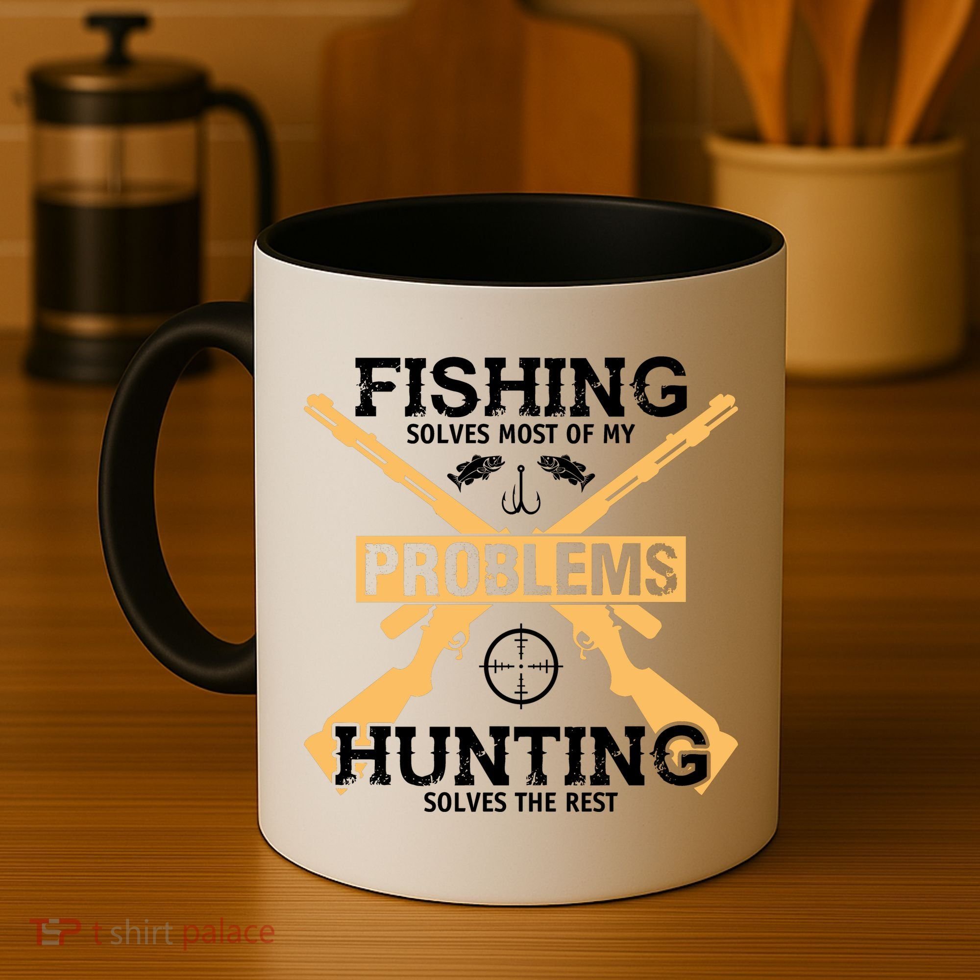 Fishing Solves Most Problems Hunting Solves The Rest Coffee Mug