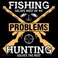 Fishing Solves Most Problems Hunting Solves The Rest Ornament thumb 1
