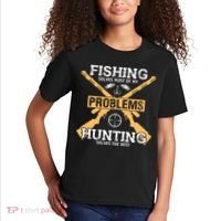 Fishing Solves Most Problems Hunting Solves The Rest Kids T-Shirt thumb 2