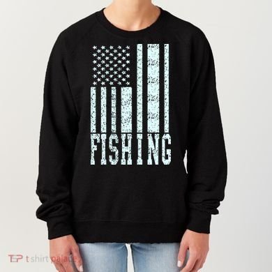 Fishing USA Flag Women's Sweatshirt