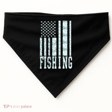 Fishing USA Flag USA-Made Doggie Bandana