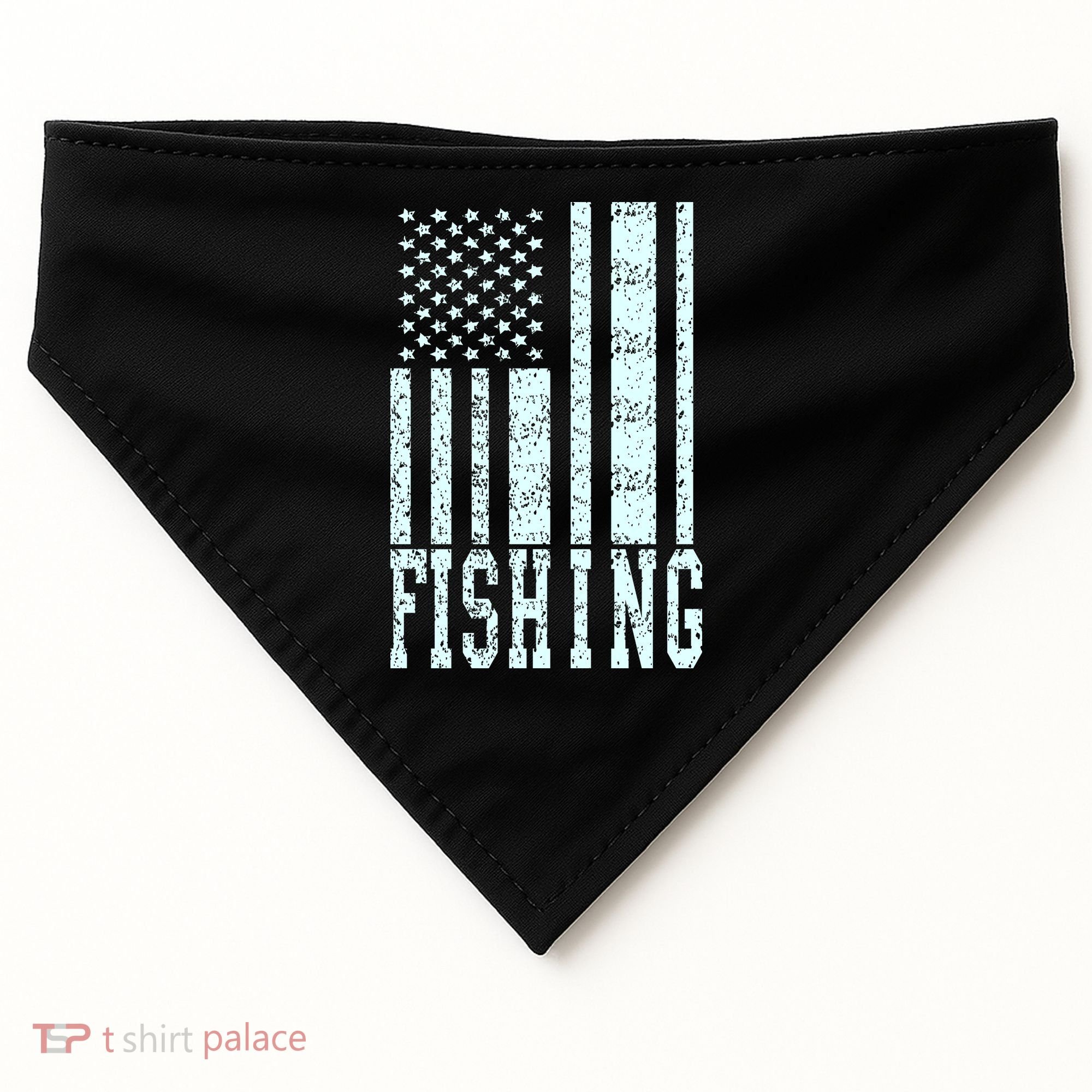 Fishing USA Flag USA-Made Doggie Bandana