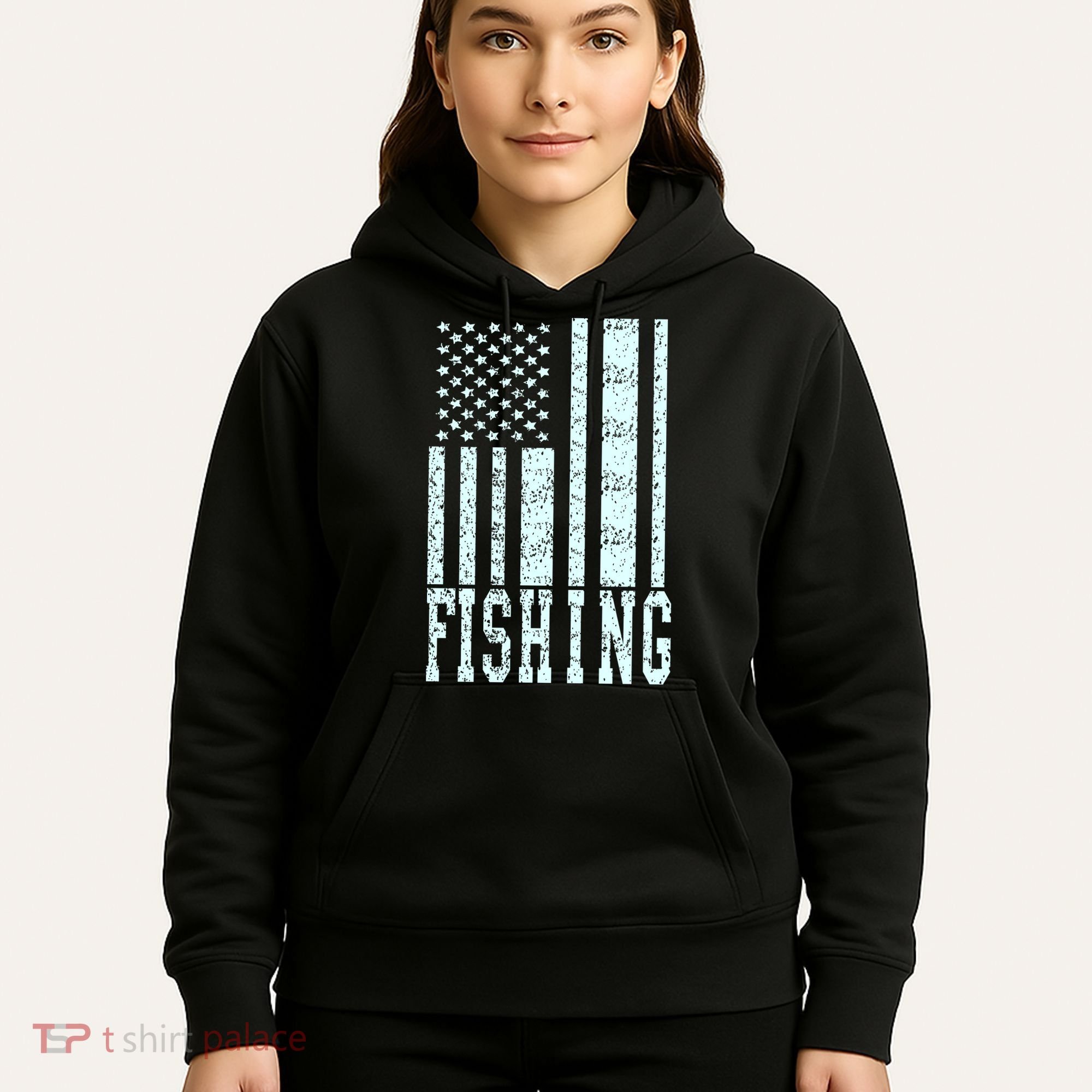 Fishing USA Flag Hoodie