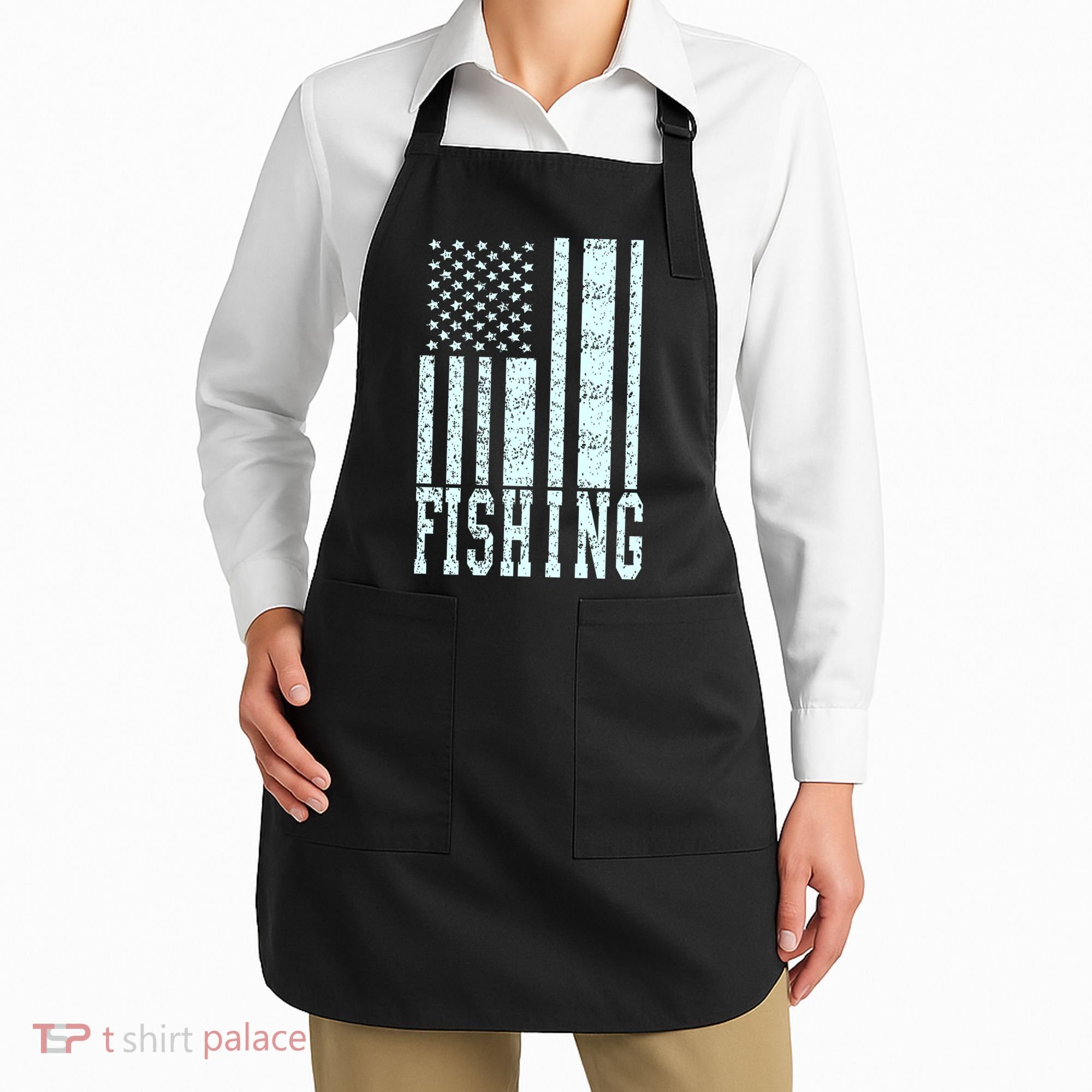 Fishing USA Flag Apron