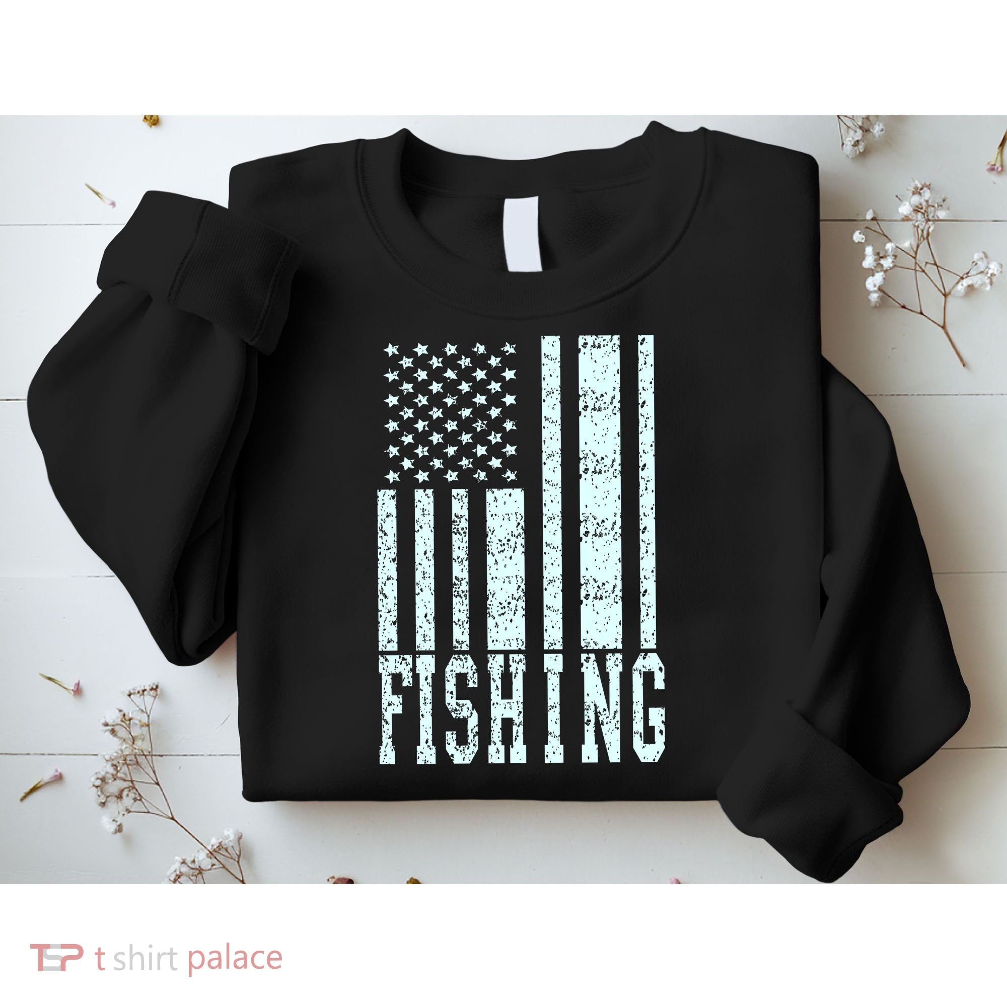 Fishing USA Flag Sweatshirt
