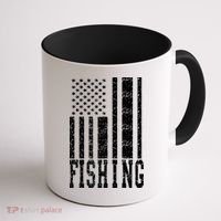 Fishing USA Flag Coffee Mug thumb 1