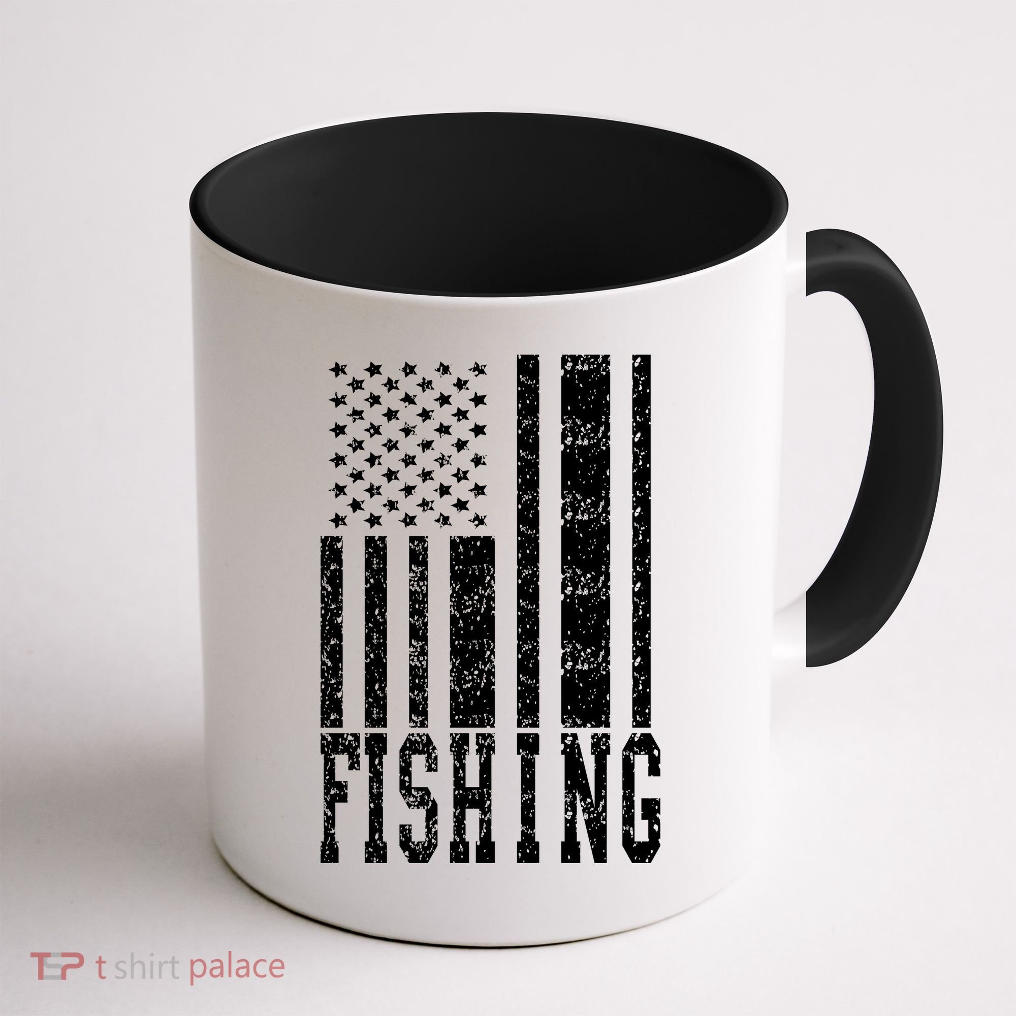 Fishing USA Flag Coffee Mug